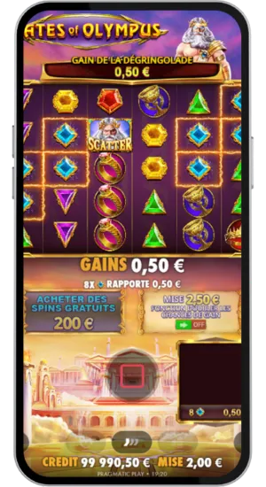 Gain après une combinaison gagnante